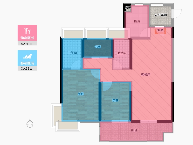 江苏省-镇江市-建华悦景台-93.03-户型库-动静分区