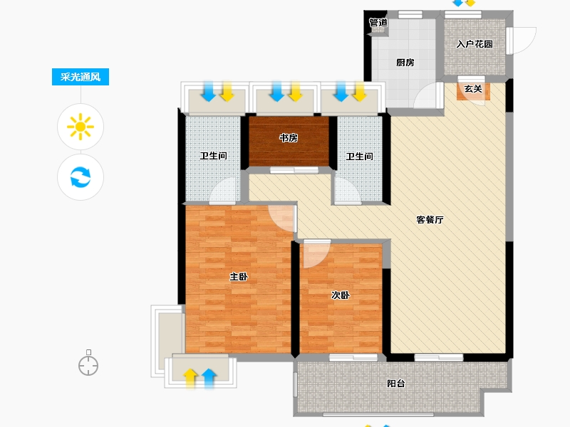 江苏省-镇江市-建华悦景台-93.03-户型库-采光通风