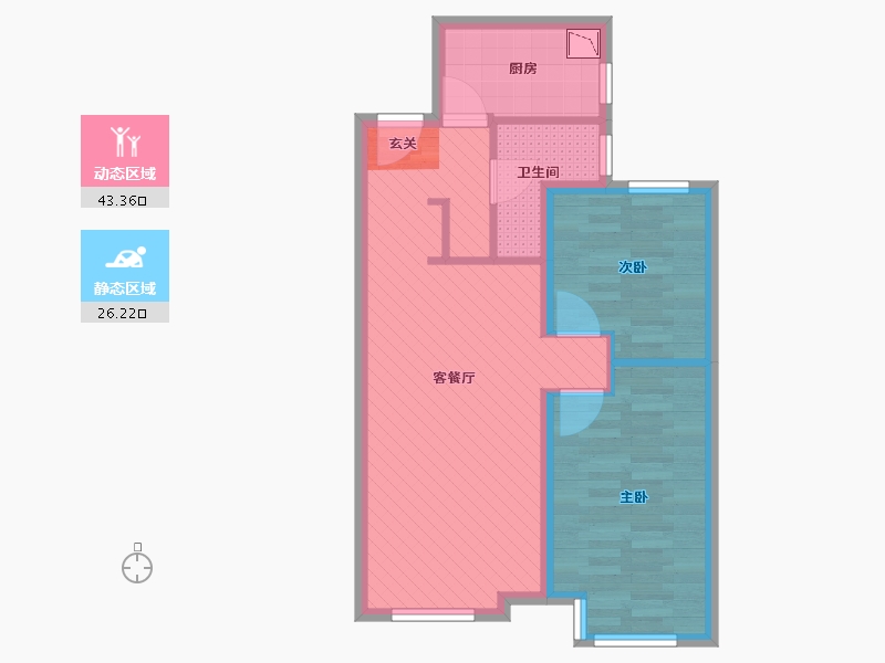 天津-天津市-仁恒滨河湾-61.33-户型库-动静分区