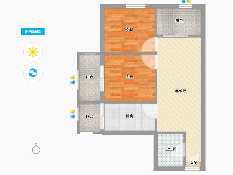 北京-北京市-北沙滩7号院-2号楼-49.98-户型库-采光通风