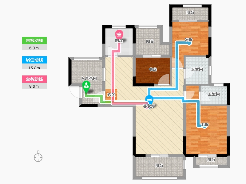 山东省-烟台市-富邦逅海小镇-108.00-户型库-动静线