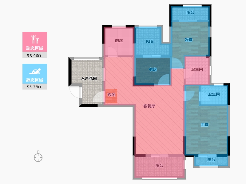 山东省-烟台市-富邦逅海小镇-108.00-户型库-动静分区