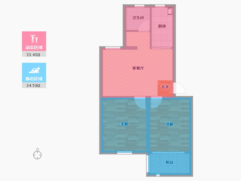 浙江省-嘉兴市-明珠苑-59.73-户型库-动静分区