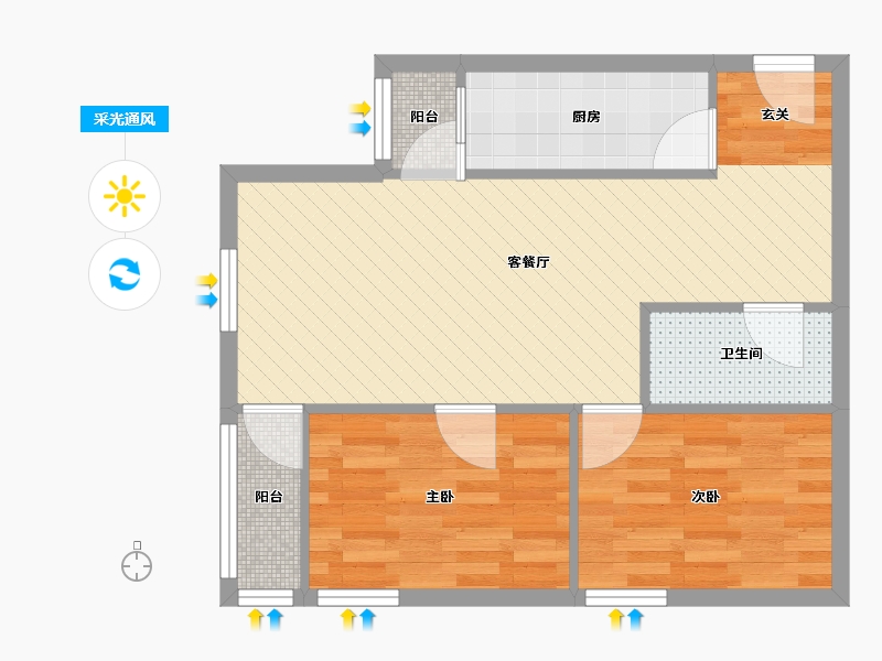 北京-北京市-莲香园-56.31-户型库-采光通风