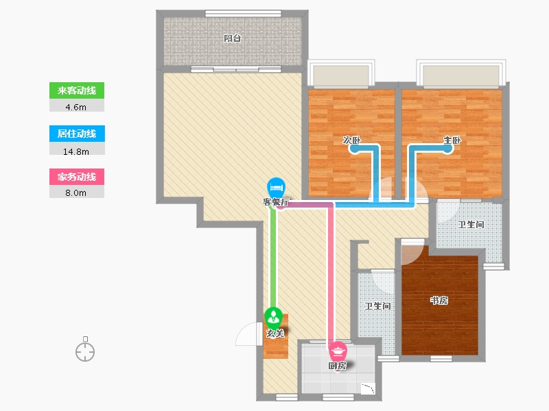 江苏省-苏州市-龙庭华府-109.00-户型库-动静线