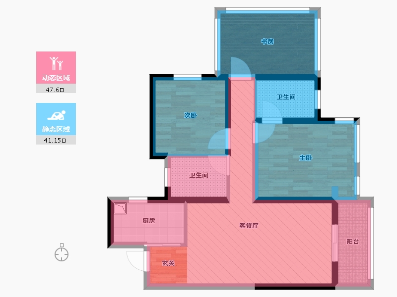 广西壮族自治区-南宁市-中海悦公馆-76.60-户型库-动静分区