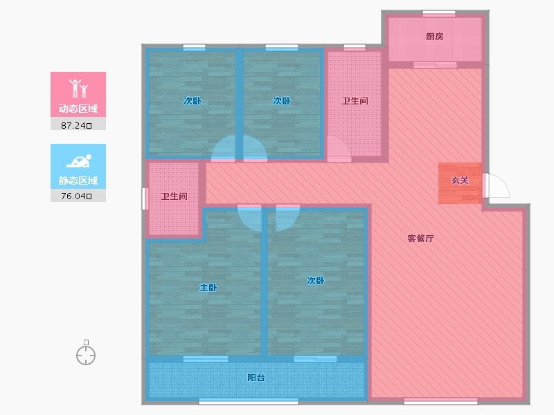 河南省-平顶山市-平职学院家属院-144.26-户型库-动静分区