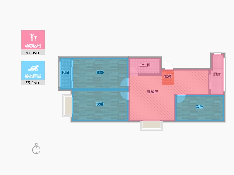 江苏省-徐州市-何桥-87.41-户型库-动静分区