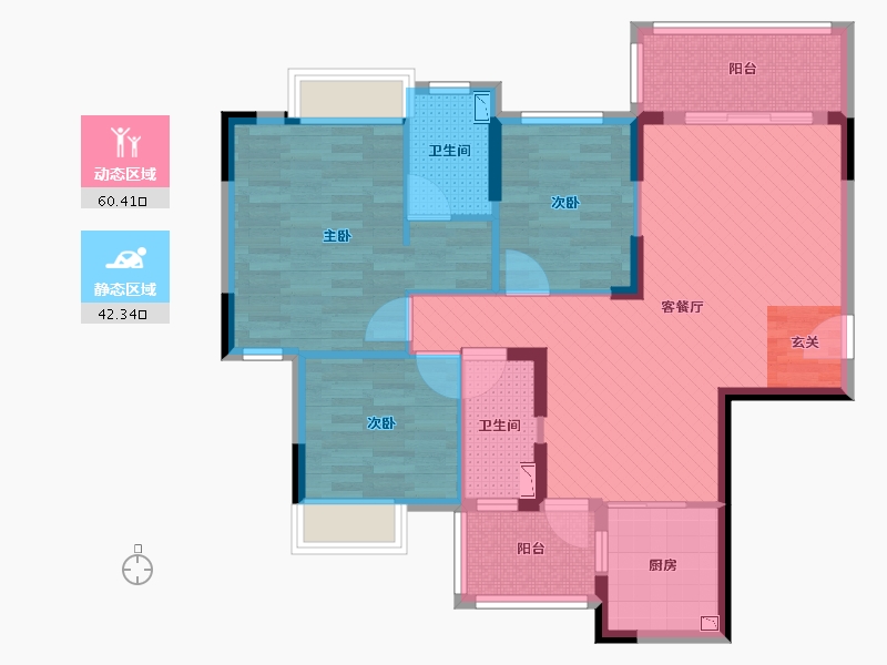 广东省-江门市-宝源-90.54-户型库-动静分区