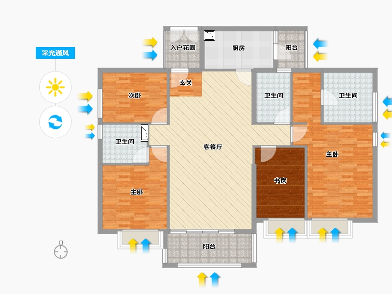 广东省-深圳市-华润城润府(二期)-139.07-户型库-采光通风