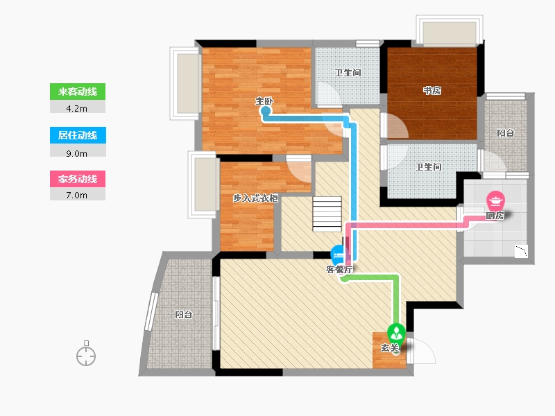 四川省-成都市-川网国际花园-100.13-户型库-动静线