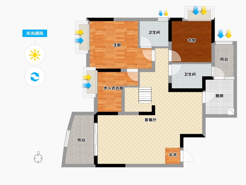 四川省-成都市-川网国际花园-100.13-户型库-采光通风