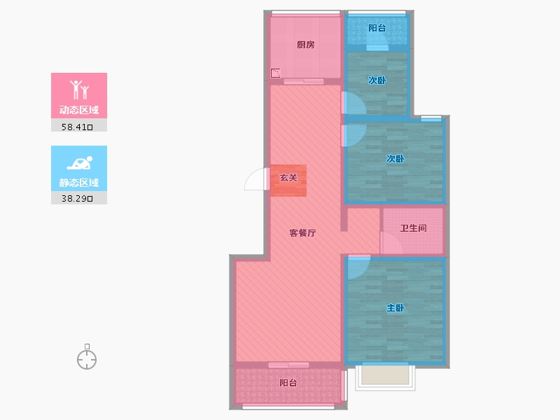 山西省-临汾市-古韵新村-83.71-户型库-动静分区