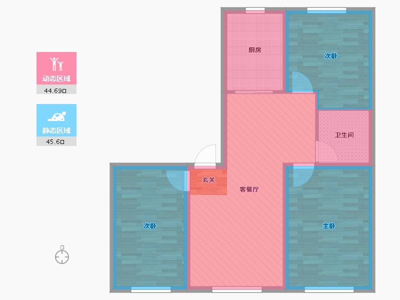 内蒙古自治区-赤峰市-翡翠明珠-80.22-户型库-动静分区