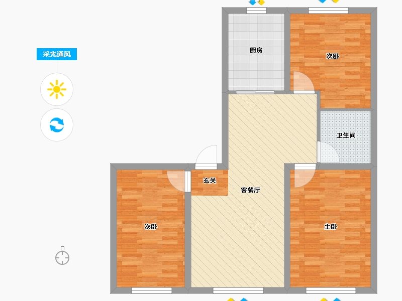 内蒙古自治区-赤峰市-翡翠明珠-80.22-户型库-采光通风