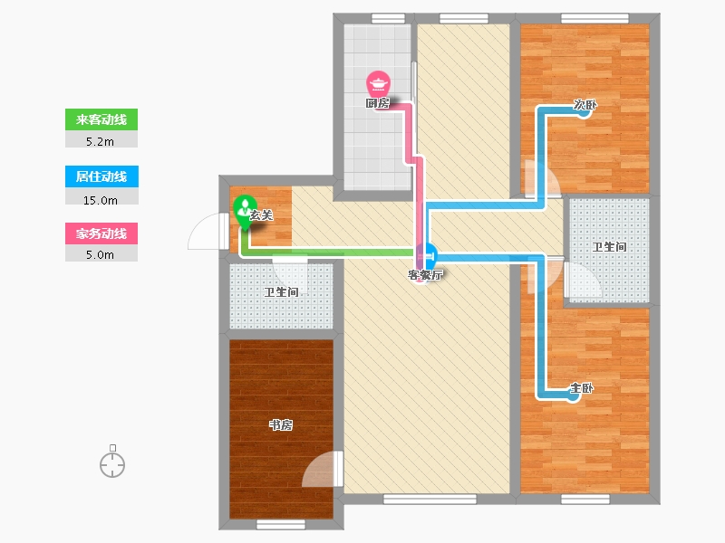 黑龙江省-大庆市-潮城三期-95.42-户型库-动静线