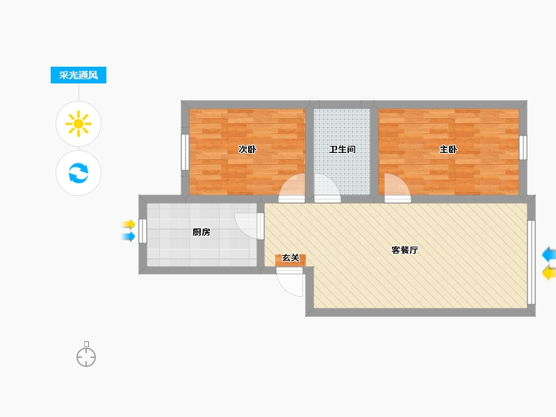 天津-天津市-平定里-62.40-户型库-采光通风