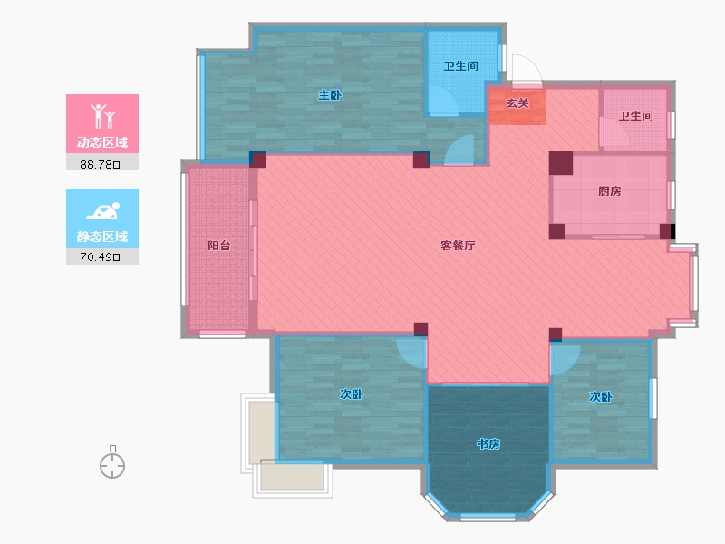 浙江省-宁波市-云河绿洲11号楼-146.04-户型库-动静分区