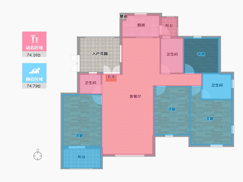 浙江省-台州市-蓝庭花园-146.87-户型库-动静分区