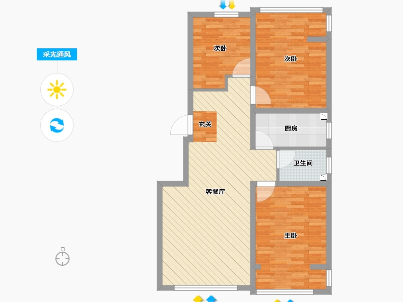 河北省-衡水市-中通御景江山-83.76-户型库-采光通风