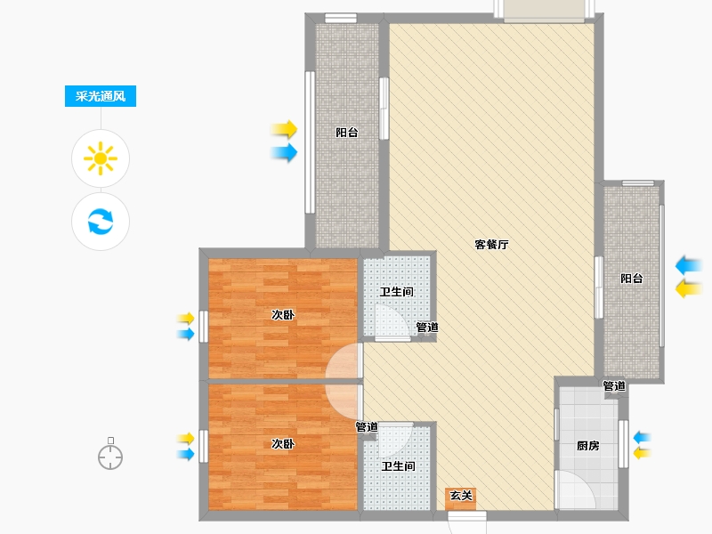 福建省-南平市-西湖丽景1栋-102.40-户型库-采光通风