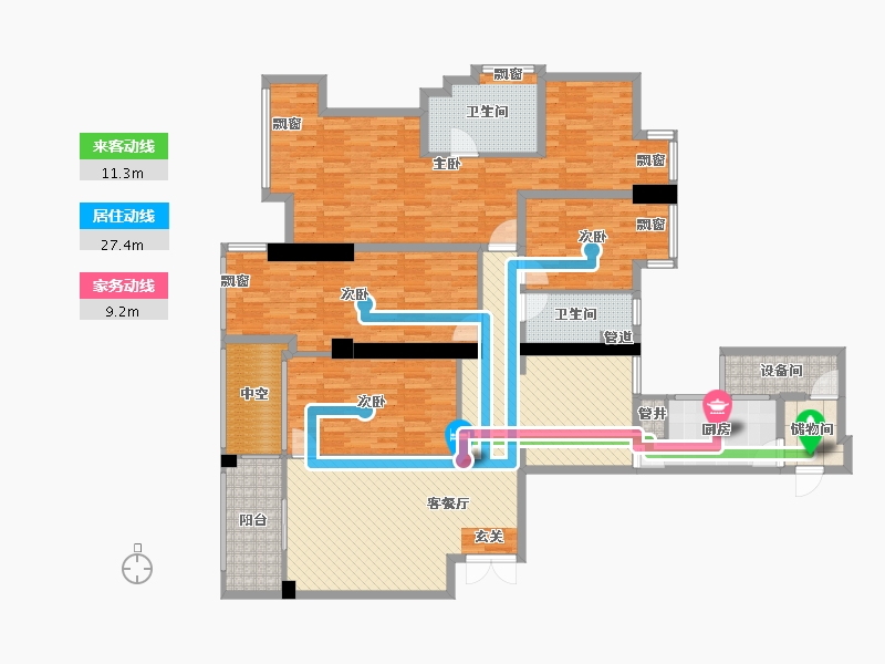 浙江省-杭州市-悦府1幢-172.35-户型库-动静线