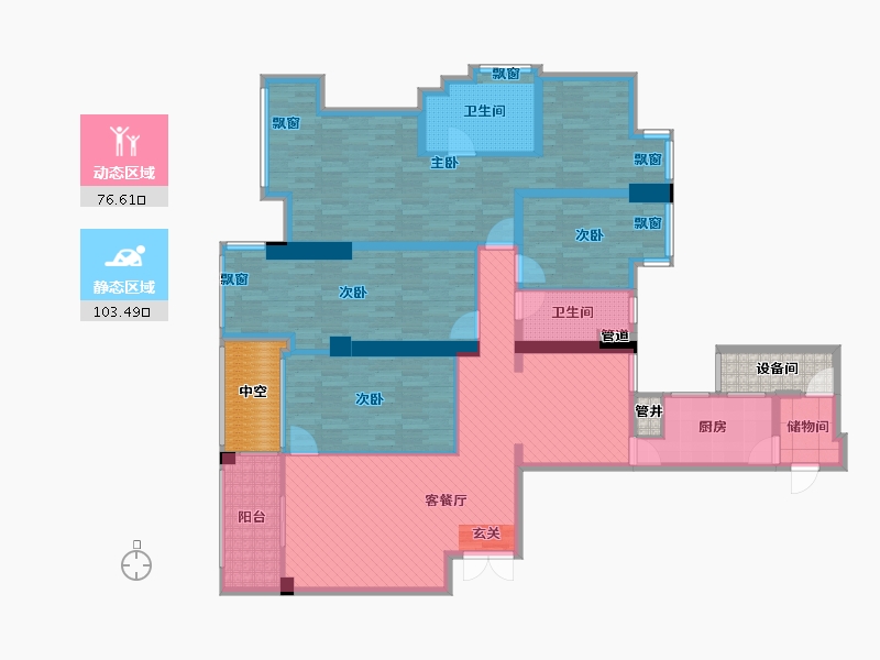 浙江省-杭州市-悦府1幢-172.35-户型库-动静分区