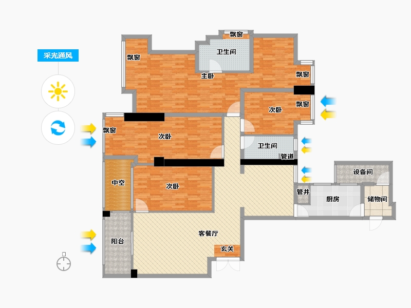 浙江省-杭州市-悦府1幢-172.35-户型库-采光通风