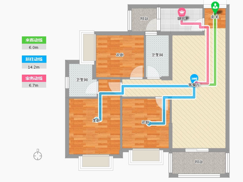 广东省-广州市-腾龙・钻石广场-87.92-户型库-动静线