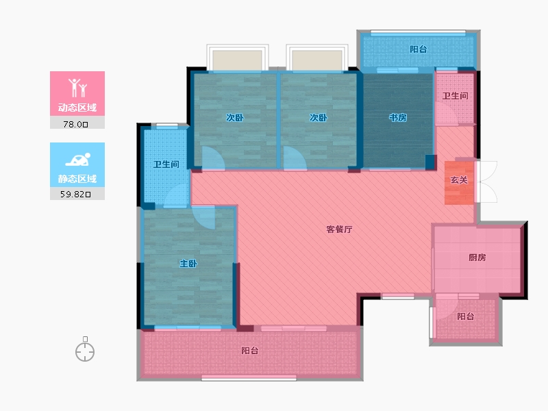 湖北省-恩施土家族苗族自治州-御景壹号-122.36-户型库-动静分区