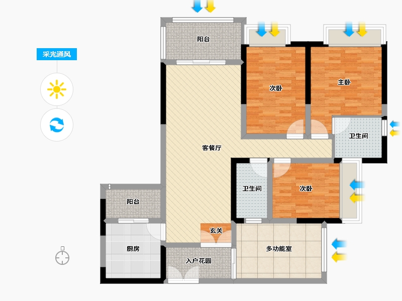 湖南省-株洲市-景秀家园-115.48-户型库-采光通风