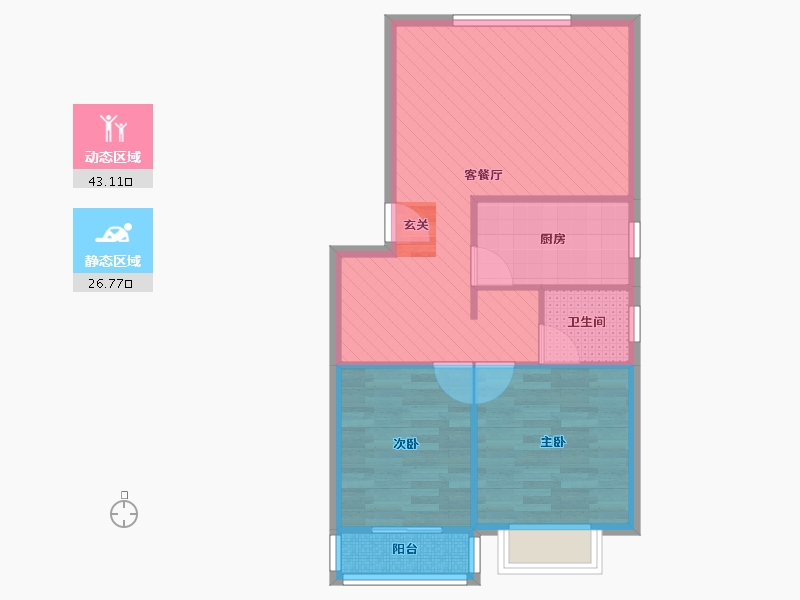 河南省-郑州市-滨河花园-62.65-户型库-动静分区