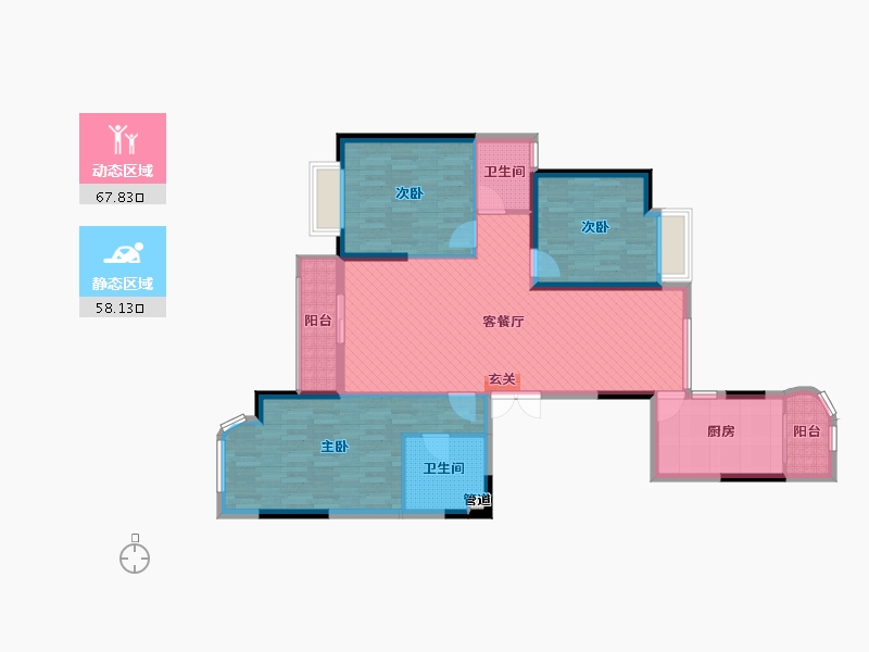 浙江省-金华市-义乌久府和园-112.80-户型库-动静分区