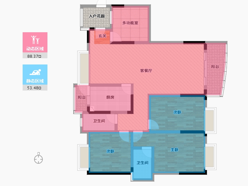 广东省-深圳市-鹏华香域花园-127.98-户型库-动静分区