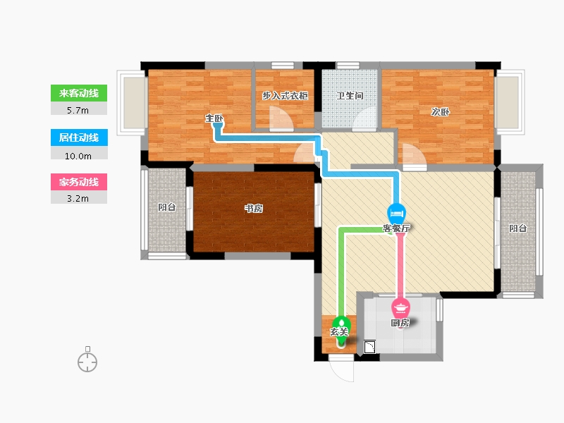 湖北省-武汉市-十里玫瑰-93.06-户型库-动静线