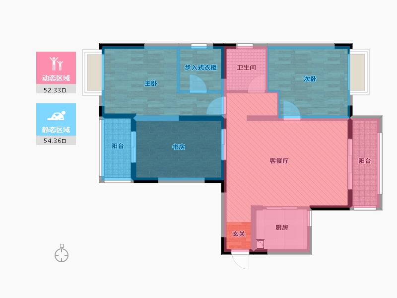 湖北省-武汉市-十里玫瑰-93.06-户型库-动静分区