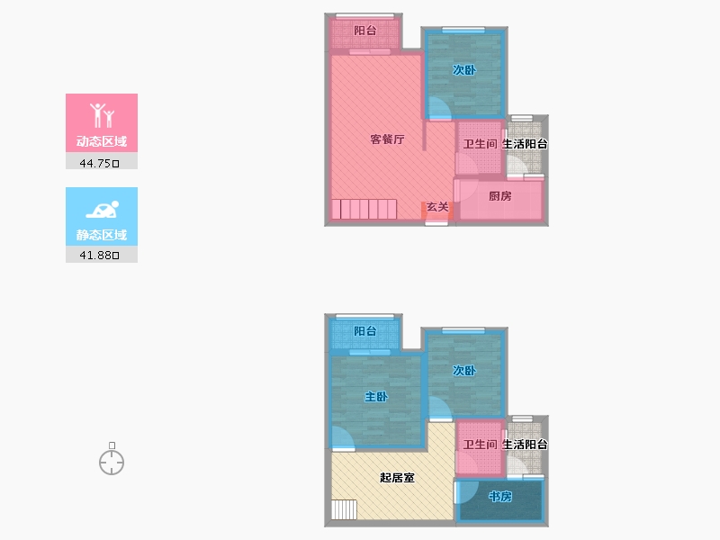 四川省-宜宾市-恒阳国际中心-91.69-户型库-动静分区