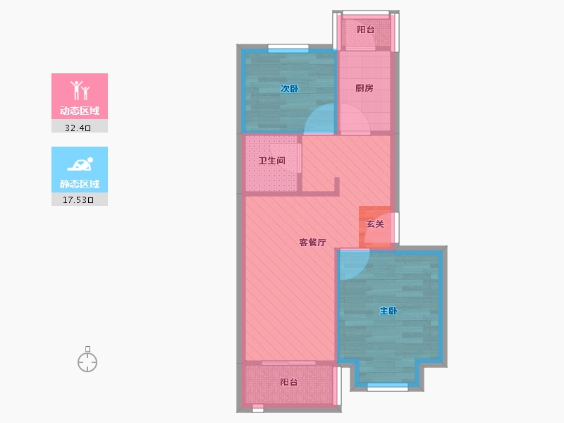 北京-北京市-新海北里-43.44-户型库-动静分区