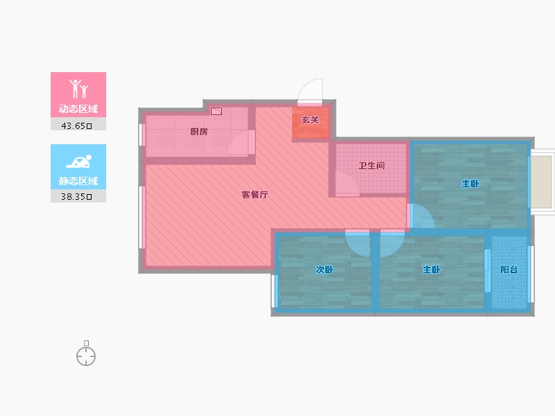 河北省-邢台市-兰德庭院-70.53-户型库-动静分区