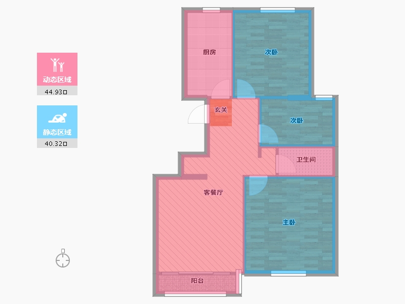 山东省-烟台市-长寿城-76.36-户型库-动静分区