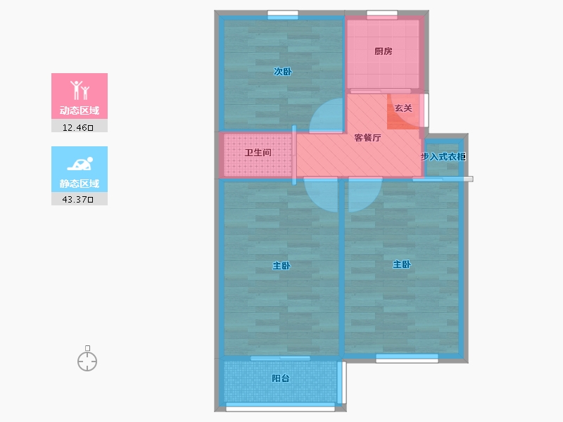 江苏省-南京市-瑞金北村-49.21-户型库-动静分区