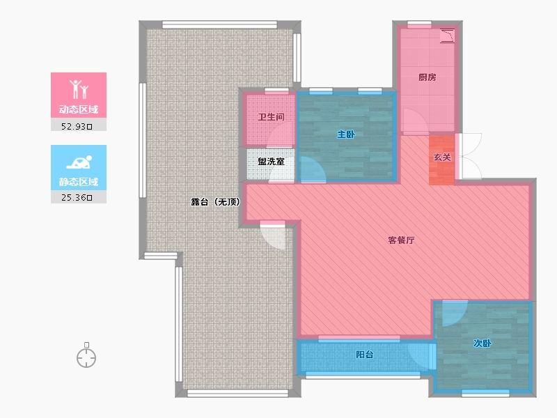 湖北省-武汉市-星悦城10栋1单元607室-115.71-户型库-动静分区