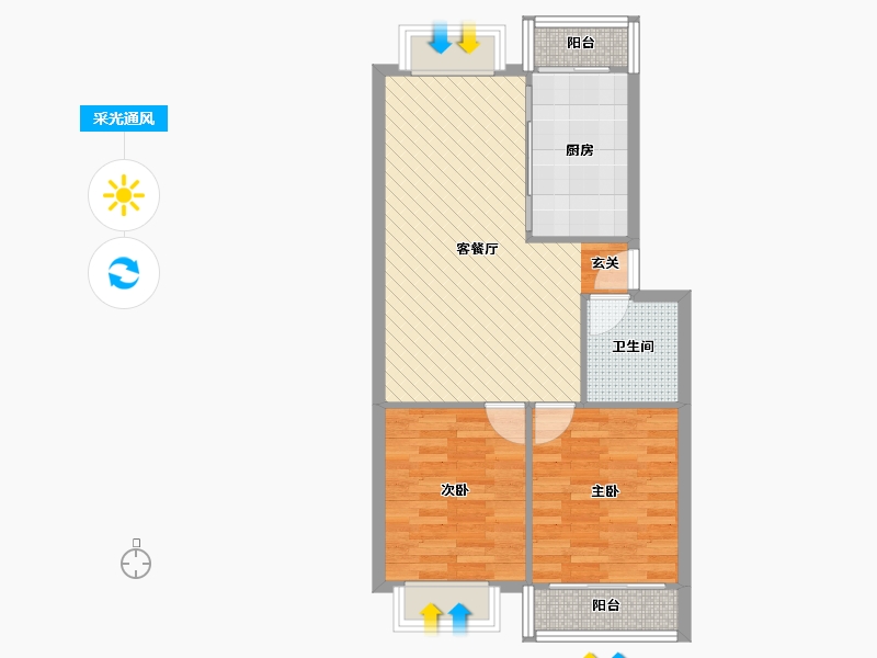 山东省-青岛市-金秋-65.80-户型库-采光通风