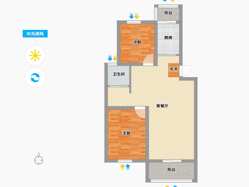 安徽省-马鞍山市-石山花园小区-70.00-户型库-采光通风