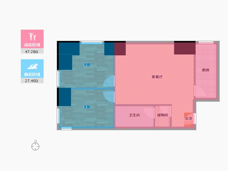 山东省-烟台市-银都国际公寓-67.73-户型库-动静分区