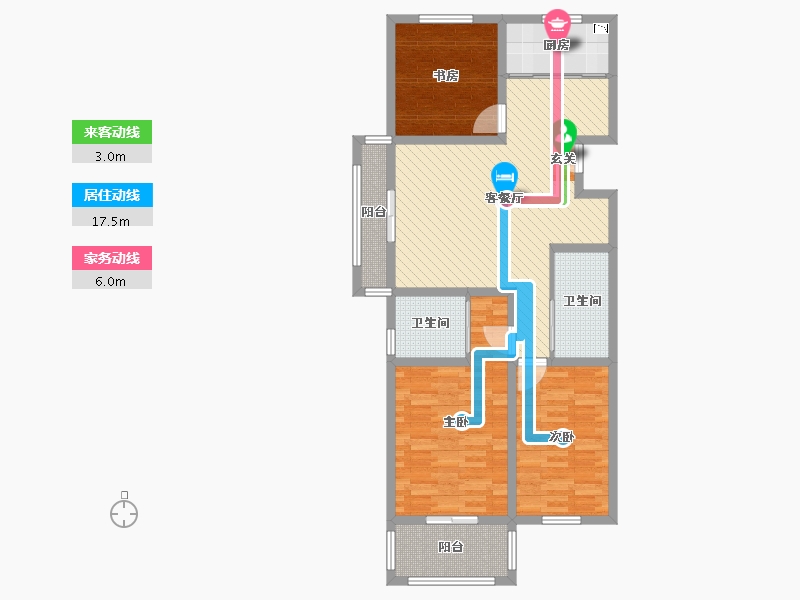 江苏省-徐州市-汉城国际花苑-20号楼-93.25-户型库-动静线