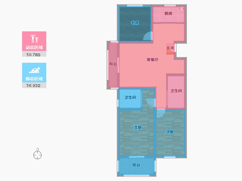 江苏省-徐州市-汉城国际花苑-20号楼-93.25-户型库-动静分区