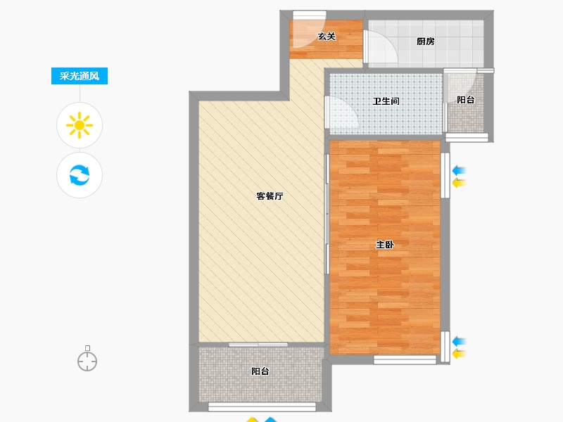 湖北省-武汉市-金地中心城-54.27-户型库-采光通风