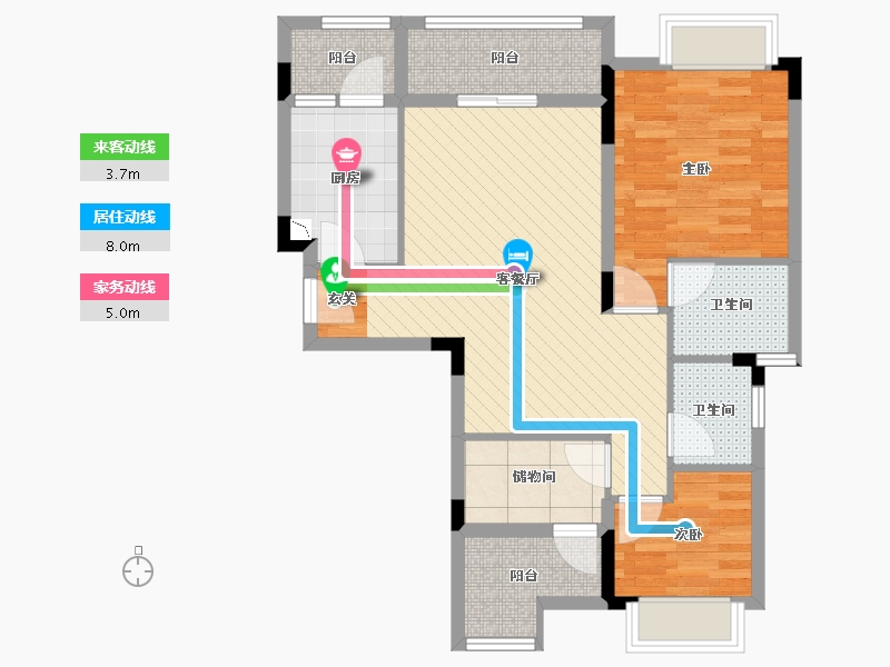 重庆-重庆市-越昕晖-76.09-户型库-动静线