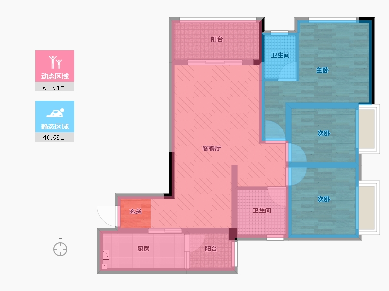 重庆-重庆市-长龙家园-87.95-户型库-动静分区